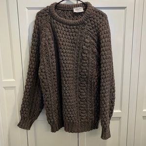Cozy Brown Cable Knit Sweater